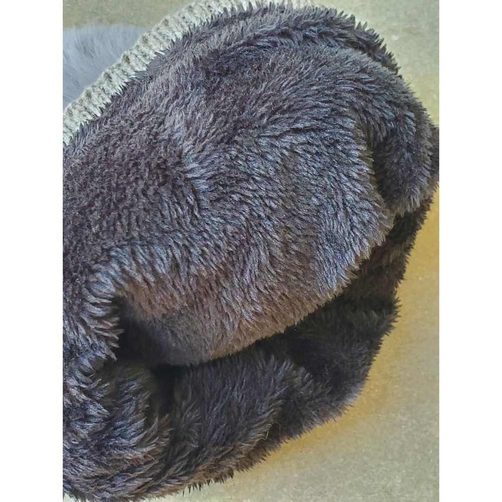Carhartt Beanie Tan Aztec Knit Pom Pom Faux Fur Lined Winter‎ Hat One Size - Picture 5 of 6